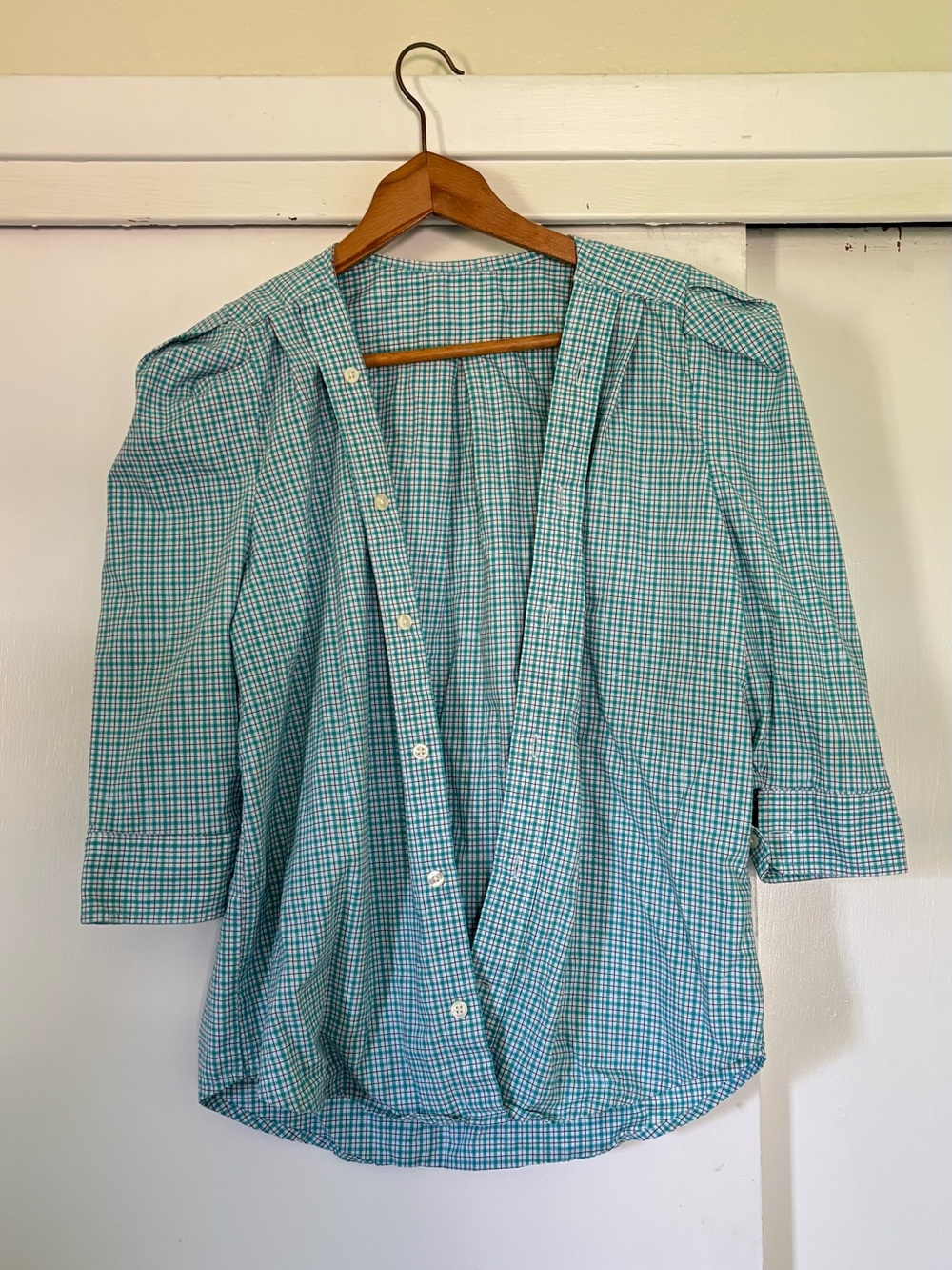 KMJ Kate McHale Jensen Plaid Button Front Blouse Size S